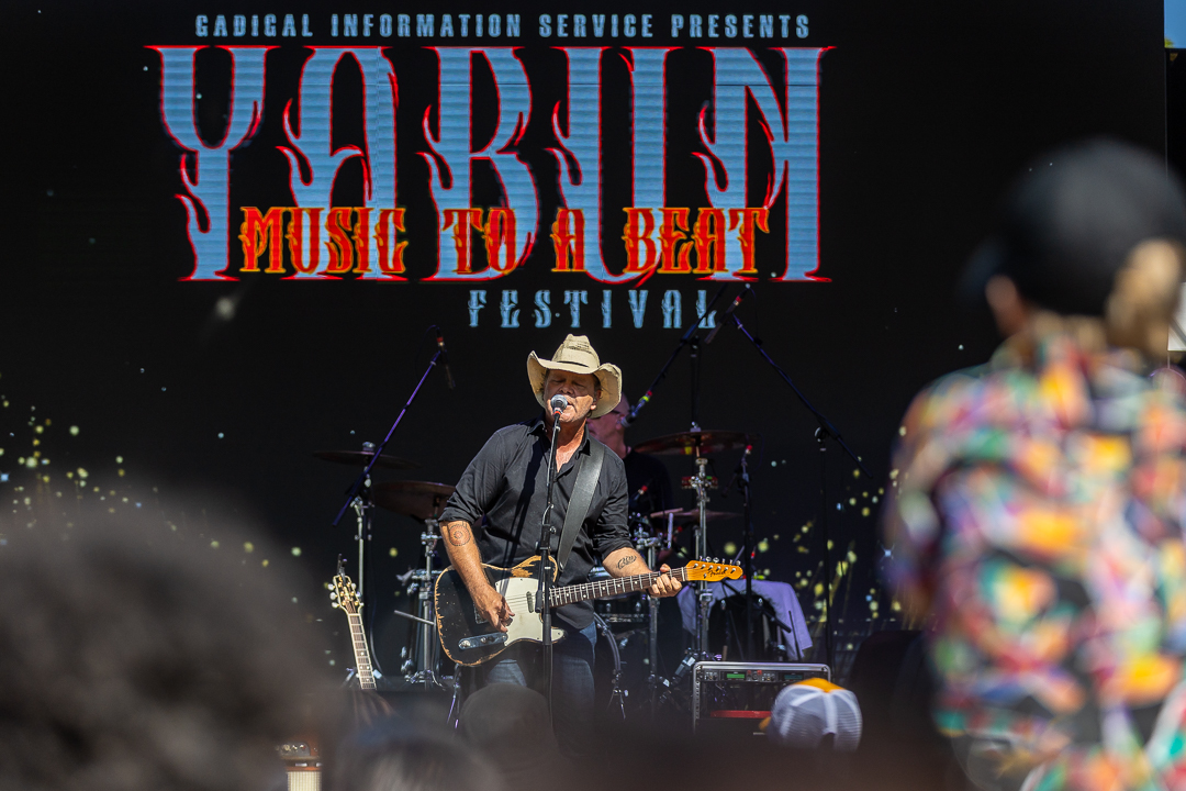 Troy Cassar-Daley performing at Yabun